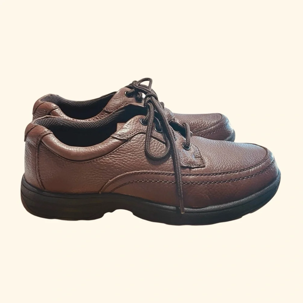 Nunn Bush Cameron Men's Moc Toe Oxford Shoes Brown Leather Comfort Gel Size 10